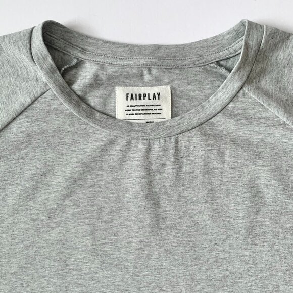 Fairplay Heather Grey Gray Raglan Venice Short Sleeve T Shirt Tee Athleisure - Picture 6 of 16
